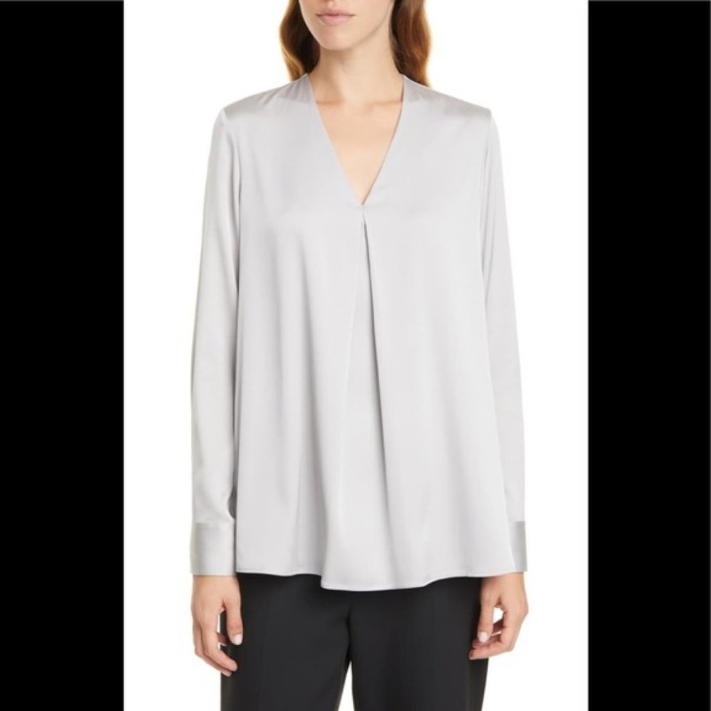 Hugo Boss Bintu Stretch Silk Popover Blouse size 4
